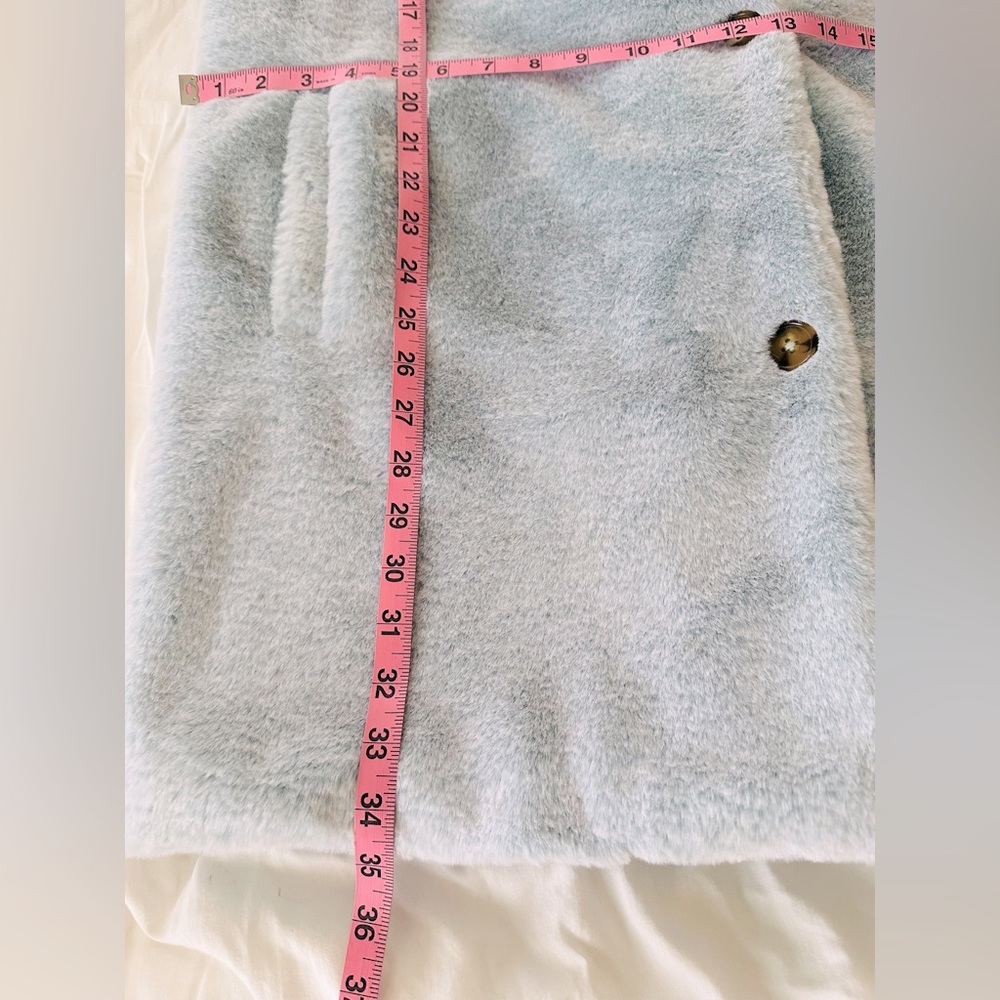 Majorelle Brinley Faux Fur Coat in Baby Blue - Size L - Picture 8 of 13